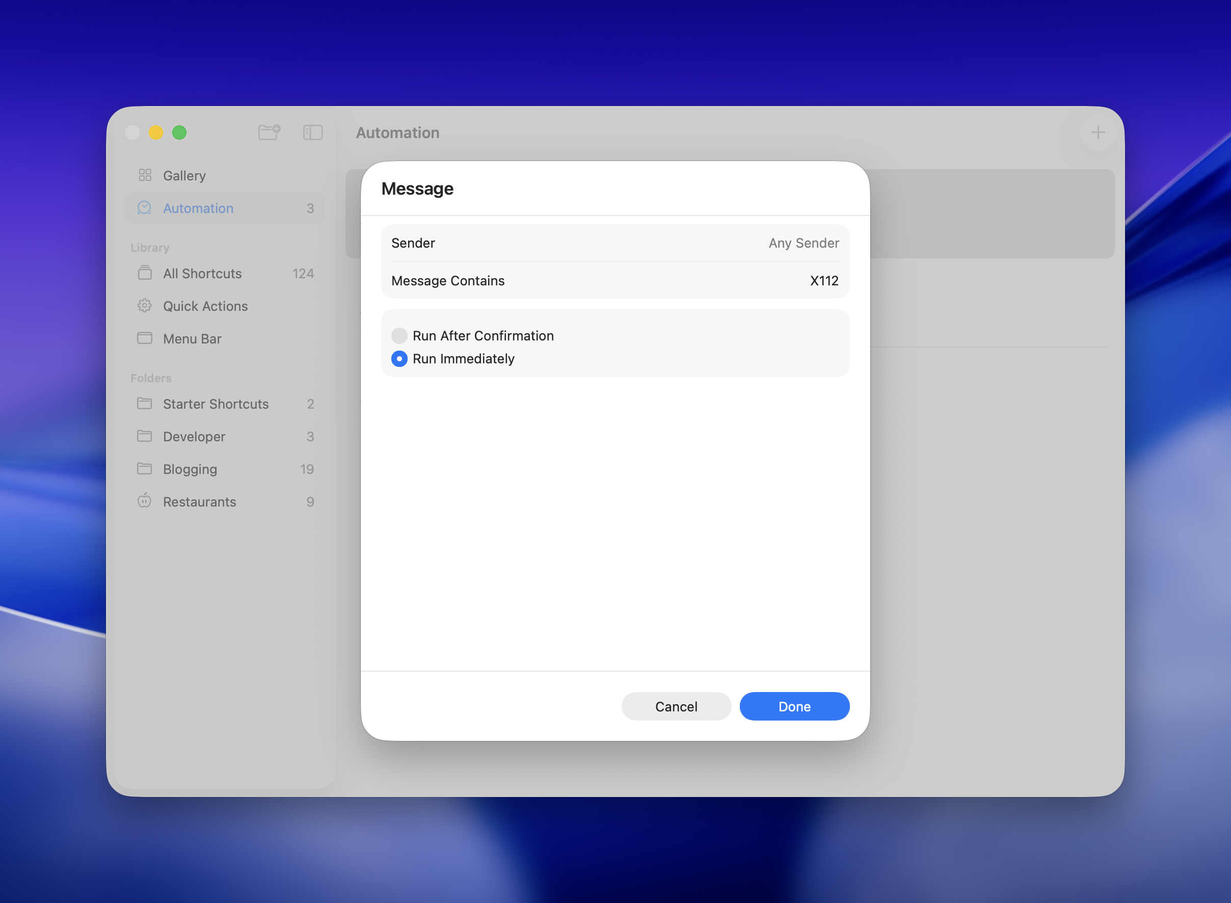 Message Trigger Configuration